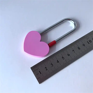 Gembok Mini 45mm Logo OEM, kunci tanpa kunci hati cinta paduan seng kotak hadiah pernikahan kunci Anti Maling Properti - Product Image 3