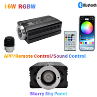 Panneaux de plafond à fibres optiques LED RGBW 16W Twinkle Star Shooting 12V, absorbants le son, indice de protection IP20, lumière du jour 6000K, télécommande et application
