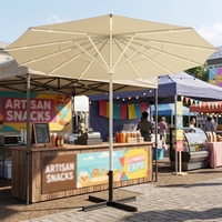 Sombrilla Promocional con Logotipo Personalizado, Sublimación, Toldo de Poliéster de 250G, Estructura de Acero, para Bar, Mercado, Ferias Comerciales, Promoción al Aire Libre
