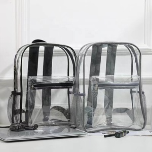 사용자 정의 도매 OEM 남여 공용 방수 투명 작업 가방 여행 무거운 의무 시스루 PVC 투명 배낭 학교 아이들을 위해 - Product Image 1