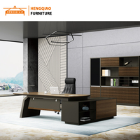 Ensemble de table et de chaise de bureau, table en forme de L pour PDG, bureau exécutif, mobilier de bureau informatique, bureau de direction en mélamine de luxe