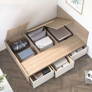 맞춤형 모던 심플 우드 수납 침대 퀸 사이즈 가정용 대형 공간 수납 침대 프레임 - Product Image 2