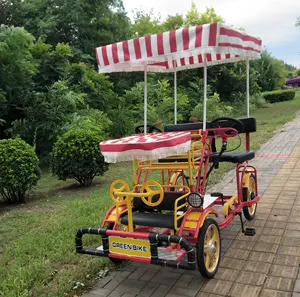 2024 nuevas ventas <span class=keywords><strong>de</strong></span> fábrica populares bicicleta tándem <span class=keywords><strong>de</strong></span> nuevo diseño con canopry/bicicleta Surrey para 2/4 pasajeros con asiento <span class=keywords><strong>de</strong></span> bebé - Product Image 1