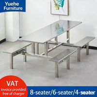 Ensemble table et chaises 4 places en acier inoxydable Zhongfei Landar pour cantine scolaire, robuste, écologique, résistant à l'eau, moderne