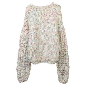 Tricoté à la main décontracté ample surdimensionné tricoté à la main col en V femmes enceintes pull cardigan - Product Image 3