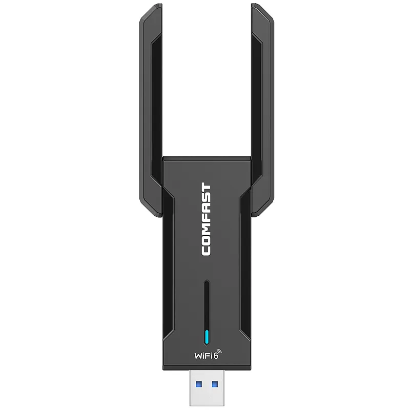 COMFAST Adaptador de Doble Banda Wifi6E, Adaptador USB Inalámbrico, Interfaz de Unidad Libre, 5400Mbps, con Buen Servicio Posventa