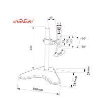 CHARMOUNT Support de moniteur unique de haute qualité Support en acier pour moniteurs de 10 ''-27'' pouces Fabricant en gros