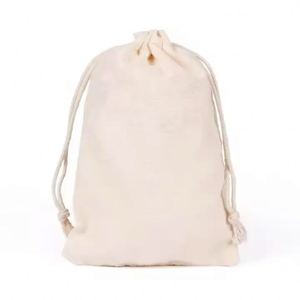 Sac à cordon personnalisé en coton, petit sac cadeau en maille avec cordon, emballage personnalisé avec logo en coton - Product Image 5