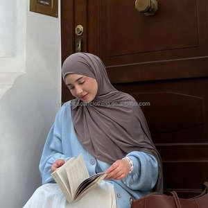 高品質液体プレミアムジャージー液体ヒジャーブ固体イスラム教徒の女性のための滑らかな - Product Image 1