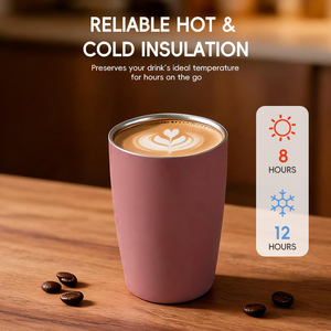 Gobelet isotherme en acier inoxydable sans BPA de 350 ml pour café chaud ou froid, réutilisable, avec couvercle 2-en-1 – Idéal pour la maison et les voyages - Product Image 2