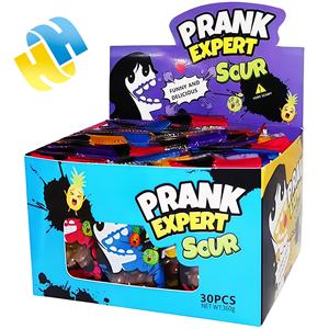 Caramelos de Goma con Sabor a <span class=keywords><strong>Chocolate</strong></span>, Suaves y Ácidos, con Ingredientes de Galleta Semidulce, en Caja Multicolor, 24 Unidades - Product Image 1