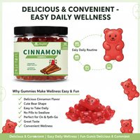 Gummies à la cannelle de Ceylan pour la régulation du sucre, supplément neuroprotecteur avec chrome et extrait d'écorce de cannelle