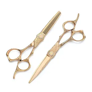 HS-0111 Real Factory Golden VG10 Stainless Barber Scissors Hair Scissor Professional Hair Cutting Scissors