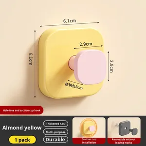 <span class=keywords><strong>Crochet</strong></span> mural sans perçage en plastique à ventouse pour salle de bain, toilettes, vêtements, crochets carrés en plastique à ventouse - Product Image 6