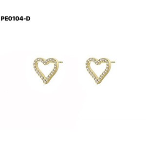 Boucles d'oreilles en forme de cœur Amy Amy, en argent 925, cristal de zircone, bijoux pour femmes, usage quotidien, style romantique - Product Image 2