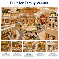 Casa de juegos con tobogán, área de juegos suave modular, certificada CE, zona infantil para centros comerciales, carretera de tráfico, aldea de simulación, área de juego de roles