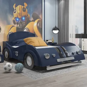 Erkek çift mobilya tam boy araba şekli modası çocuk çocuklar için araba yatak kral