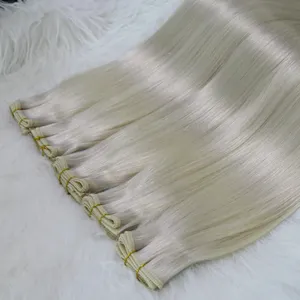 Slove Haar Nieuw Product Indian Remy Blonde Maagd Haar Extensie Zijdeachtige Rechte Golf Geverfd Russisch Haar Inslag Onzichtbaar Pu Proces