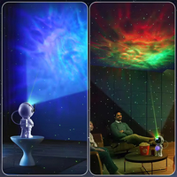 Projecteur LED moderne pour enfants en ABS, lumière de nuit laser, lune, ciel étoilé, astronaute, pour hôtel, télécommande, intensité variable, CRI modifiable