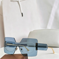 Nouvelle Arrivée Lunettes de Soleil Classiques Monobloc Carrées Surdimensionnées à Monture Complète Dégradées Or/Rose/Fumé/Gris Protection UV