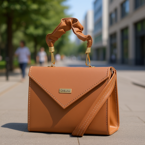 Sac bandoulière vintage pour femme Fana en cuir véritable camel, avec une seule poignée, imperméable, pour un usage quotidien - Product Image 2
