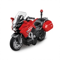 Moto miniature en plastique durable de la série R, avec son inertiel simulé et phares fonctionnels, idéale pour l'exposition