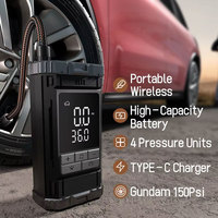 Compresseur d'air portable 7,4 V avec manomètre numérique et écran LED, monocylindre, pour voiture, vélo, ballon