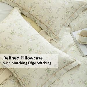 <span class=keywords><strong>Housse</strong></span> <span class=keywords><strong>de</strong></span> <span class=keywords><strong>couette</strong></span> 100% coton beige clair à motifs floraux Chic Dainty Bedroom Bedding Bedding Cozy Elegant Bed Cover - Product Image 4