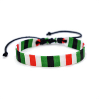 Bracelets de poignet réglables de style palestinien multicolore faits à la main Bracelet de corde de code de drapeau de pays pour hommes femmes