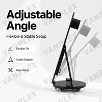 VANPLEX Miroir Magique Ovale 60 pouces Blanc/Noir pour Photobooth, Écran Tactile 32 pouces, LED RGB, Impression Instantanée, Location pour Événements, Garantie 2 ans