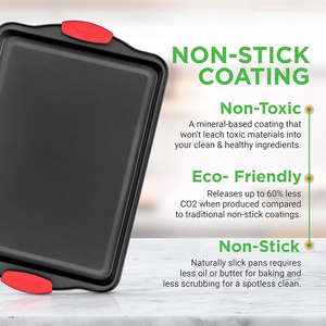 Non-Stick Pan <b>Set</b> 3 Pieces Easy To Clean Carton Steel <b>Bakeware</b> 3 Sizes Stackable - Product Image 4