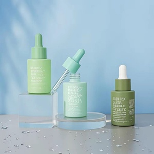 1oz Cosmetic Skin Care Essential Oil Bottle Packaging Frosted Glass Flat Shoulder 30ml Matte Green Serum Dropper Bottle Glass - Product Image 1