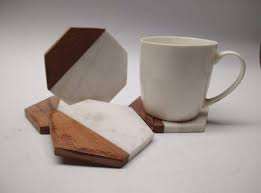 Wholesale Custom Logo Natural Eco-friendly Square Round Wooden & <b>Marble</b> <b>Coasters</b> for Drinks Coffee Tea - Product Image 3