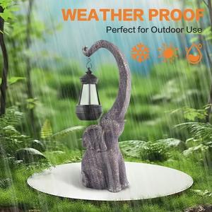 فانوس ضوء ديكور حديقة الفيل الحلي الراتنج الشمسية الفيل - Product Image 6