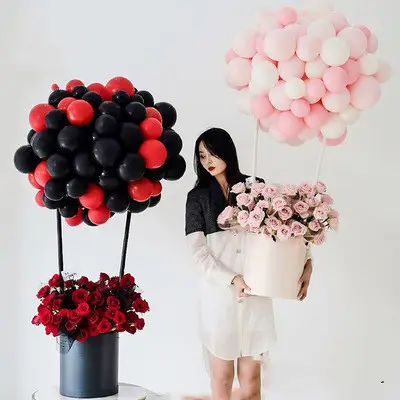 Cajas de tambor de flores redondas para flores frescas, Juego de 3 cajas de flores negras para flores frescas decorativas, 2020
