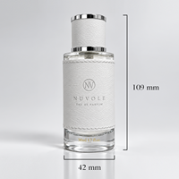 Flacon de parfum en verre rond à fond épais de 50 ml avec col en aluminium, pulvérisateur à baïonnette, flacon de parfum ou de cologne avec bouchons