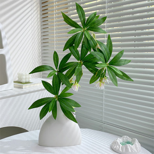 Plante verte artificielle Qingyu Chronicle, branche unique, fleurs en soie plastique réalistes pour la décoration intérieure et les accessoires de mariage - Product Image 3