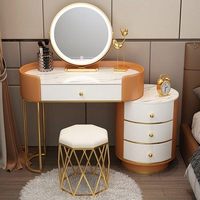 Coiffeuse de luxe léger, Chambre principale, Nouveau modèle 2022, Coiffeuse moderne et simple de petite taille, Meuble de rangement