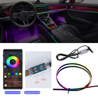 Lampe d'ambiance LED à commande à distance par application, bande lumineuse pour voiture, lumière décorative intérieure LED pour voiture