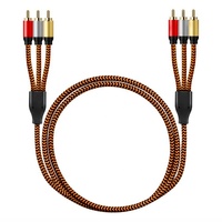 Professionnel plaqué or 3RCA 3 RCA à 3RCA 3 RCA mâle à mâle Coaxial Audio vidéo AV RCA câble pour Subwoofer lecteur DVD HDTV TV
