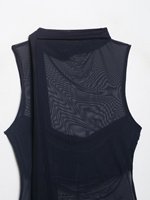 ZEVITY Nouvelle Collection Été 2026 – Gilet sans Manches Plissé en Maille Transparente pour Femme – Haut Chic à Bretelles – Livraison Directe