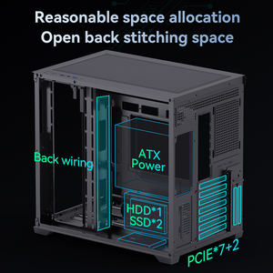 Boîtier de PC de jeu SNOWMAN, tour ATX M-ATX <span class=keywords><strong>ITX</strong></span>, boîtier de jeu pour PC, boîtier de PC de jeu avec panneau latéral en verre - Product Image 5