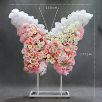 Support de toile de fond papillon, arche de mariage, fleurs artificielles géantes en soie, Segro 7-8 pieds, décoration pour mariage, anniversaire, cérémonie