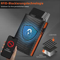 Dompet Kartu Kredit Lipat Tiga Kulit Mikrofiber Penjualan Panas Pabrik dengan Kantong Koin Ber-resleting RFID Smart Metal