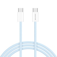 Cable de Carga USB-C de 60W, Cable Trenzado de 48 Hilos Tipo C a Tipo C para Carga Rápida, Cable Cargador para Teléfono IP 16