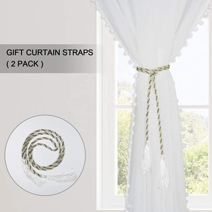 Pannelli per tende in nappa di Pom Pom in Voile bianco, tasca per asta tende semitrasparenti per camerette per bambini - Product Image 5