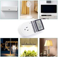 Minuteur programmable hebdomadaire numérique LCD 16A 230V avec prise, compatible EU/UK/US/AU, prise de minuterie électronique