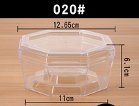 Boîte octogonale transparente en plastique PS avec logo et couleur personnalisés, épaisseur 1-2 mm, pour l'emballage de gâteaux, bonbons et boulettes de bœuf