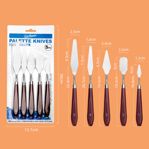 Xin Bowen Nghệ Thuật Công Cụ 5Pcs Sơn Dầu Sử Dụng Nghệ Thuật Palette Dao Thìa Bộ Nhựa Xử Lý Thép Không Gỉ Sơn Scraper - Product Image 2