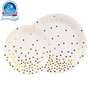 Guirnalda de Banderines Triangulares Blancos con Puntos Dorados para Fiesta, Decoración de Cumpleaños, Estilo Lujoso - Product Image 2